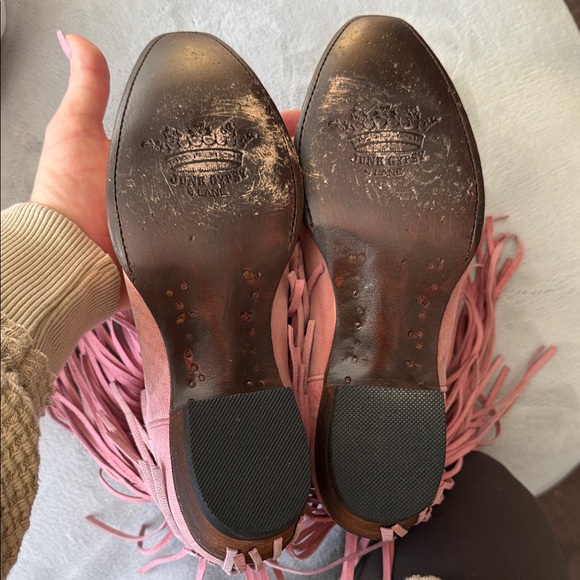 Fringed Pink Western Boots - Picture 7 of 8
